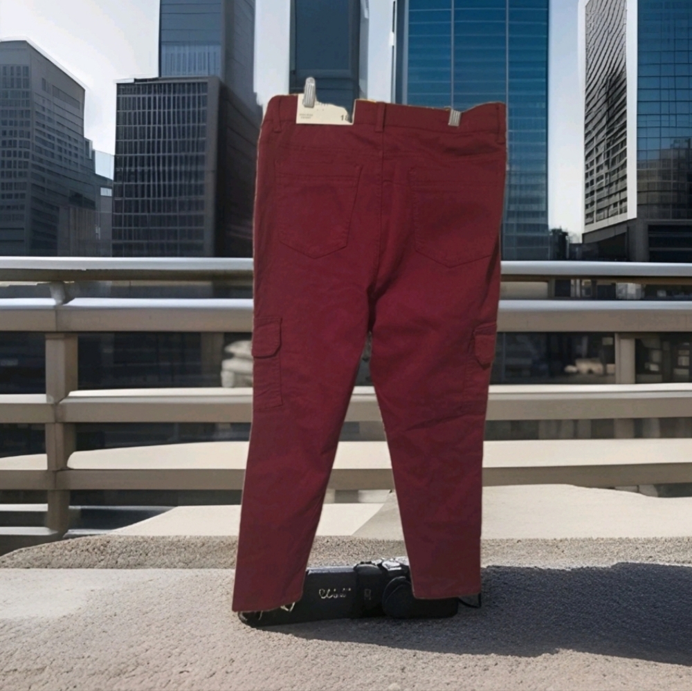 NWT Blue Savy Burgundy  high Rise Skinny Pants Sz 18
